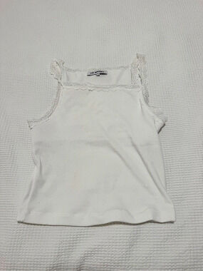 Dairy Boy Sport Lace Trim Tank Top in White Size Medium Like New